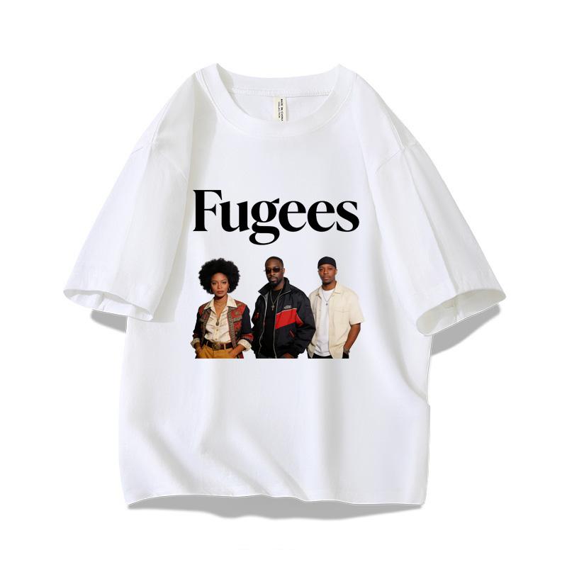 T-shirt Fugees Unisex Anni '90 Hip Hop Stampa Lauryn Hill Wyclef Jean Estate 100% Cotone Manica Corta Streetwear Vintage Taglia Larga