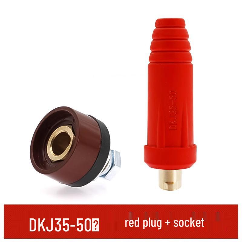 European Style Class A Welding Machine Plug & Socket with Thickened Brass DKJ10-25/35-50 Male-Female Coupler