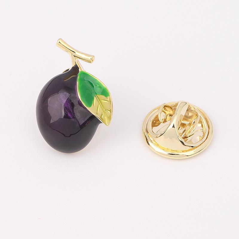 Japanese Cute Fruit Enamel Brooch: Peach & Cherry Lapel Pin