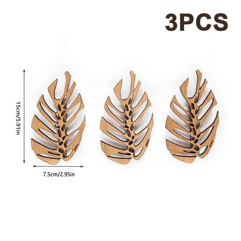 

1/3 шт. Деревянный зажим для настенного крепления вьющихся растений, в форме листьев монстеры, кронштейн для лозы, фиксирующая пряжка, держатель для тяги, опора для садовых растений