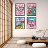 Japanese Cherry Blossom Anime Wall Art Poster Pink Preparatory Student Canvas Printing for Modern Living Room Home Decor  Gifts