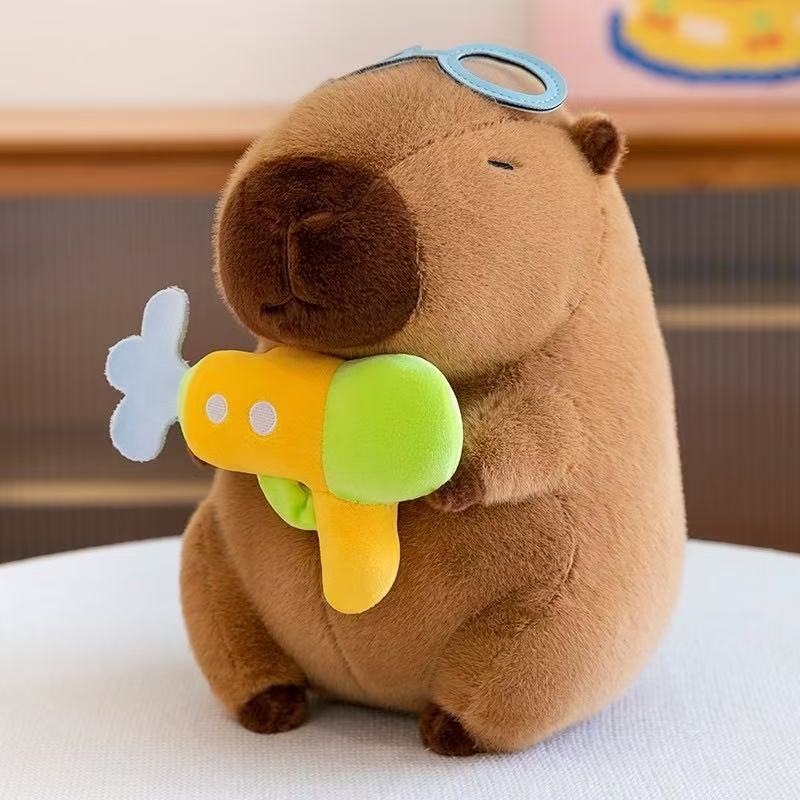 Kawaii Diver Capybara Plush Toy Stuffed Doll Cute Capybara Animal for Kids Birthday Xmas Gift Soft Cuddly Baby Present