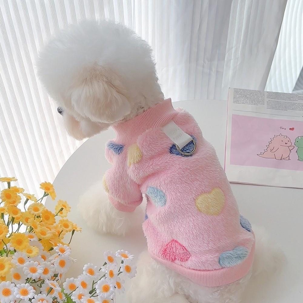 Cute Super Soft Winter Dog Jacket Hearted Print Thick Pet Clothes Warm Dog Warm Coat Dog