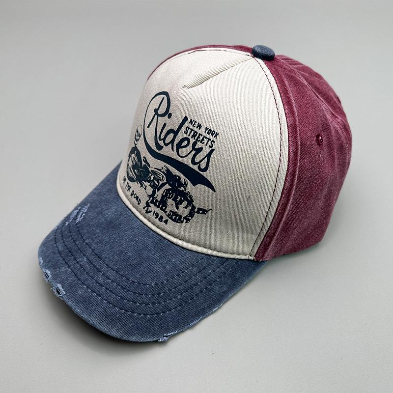 Motorcycle Sunshade Men Women Baseball Hats Cotton American Style Retro Contrasting Colors Fashion Snapback Caps Versatile New