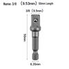 1/4" Hex Shank Socket Wrench Adapter: Hex to Square Steel Ball Joint Adapter (1/4, 3/8, 1/2)