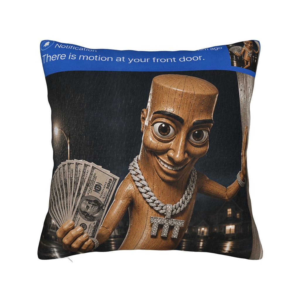 Pillow Case Motion At Your Front Door Tung Sahur John Pork Ai Baby Meme Custom Pillow Cover For Couch Sofa Bedroom Pillowcases