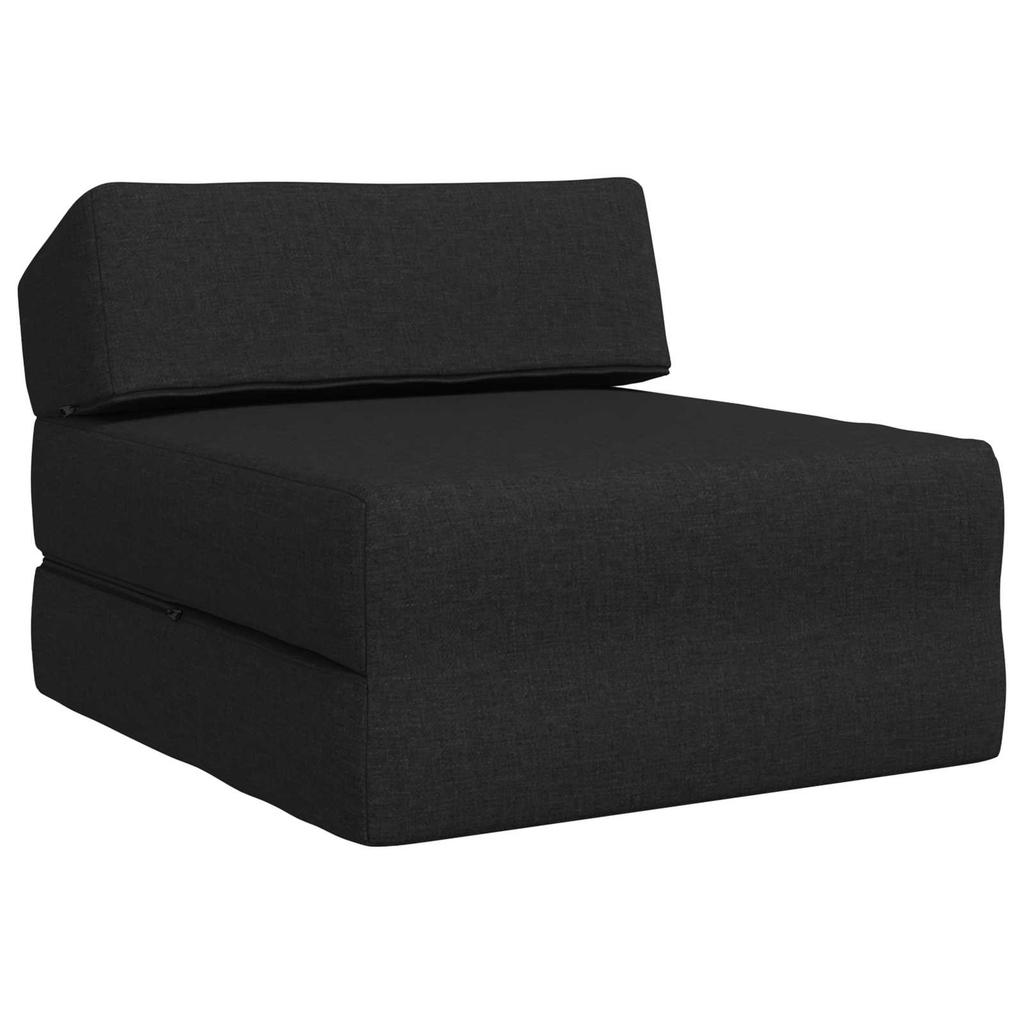 Folding Sofa Bed Black 60 X 70 X 41 Cm Fabric