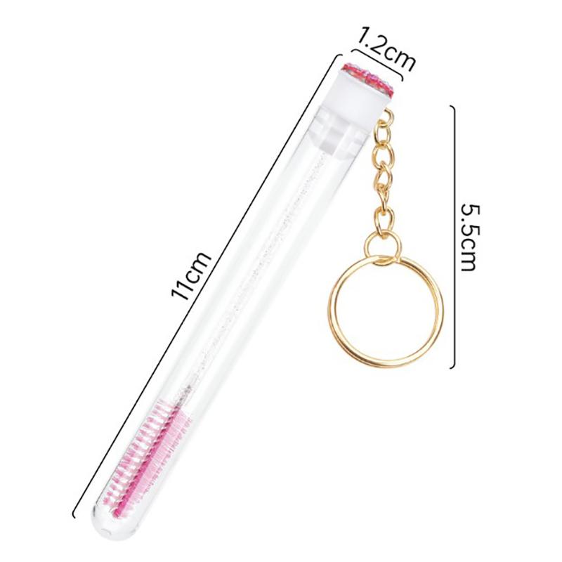 Eyelash Brush With Tube Keychain Resin Drill Eyebrow Mascara Wand Applicator