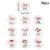 90 Counts Eid Mubarak Wrapping Sticker 40mm Round Wrapping Label for Laptops Phone Case Seal Envelope Card Decoration