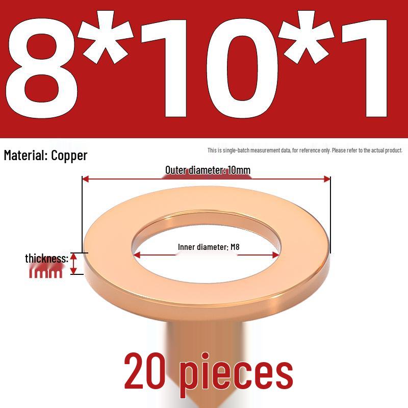 National Standard Red Copper Gasket Seal Ring and Flat Washer M3-M60mm for Marine Instruments