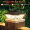 Solar Powered LED Deck Post Light Garden Cap Square Fence Landscape Lamps