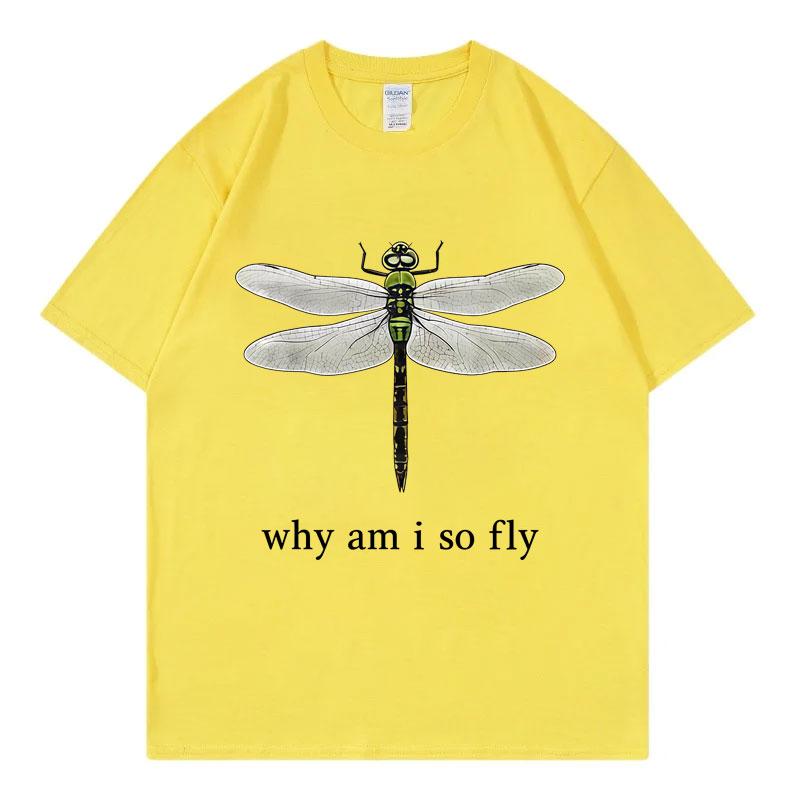 Perché Sono Così Figo Meme Divertente Libellula Maglietta Moda Tendenza High Street Manica Corta T-shirt Unisex Unisex Casual Maglietta Oversize