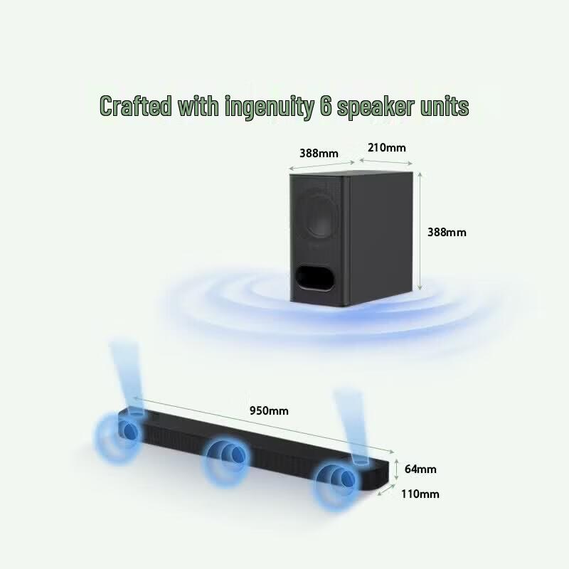 Sony HT-B600 3.1.2ch Dolby Atmos Soundbar with Wireless Subwoofer (CN Version)