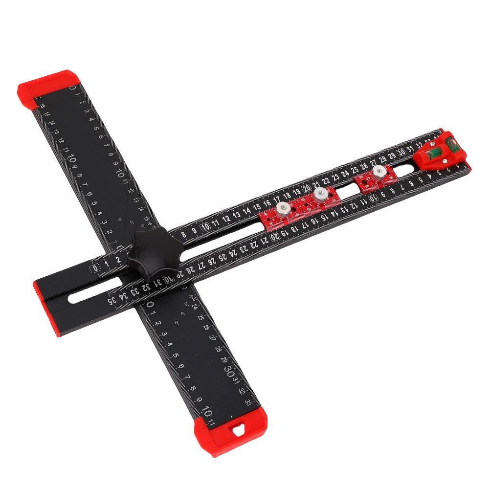 Metric T Square Cabinet Hardware Jig 4 in 1 Drilling Template Drawer Door Installation