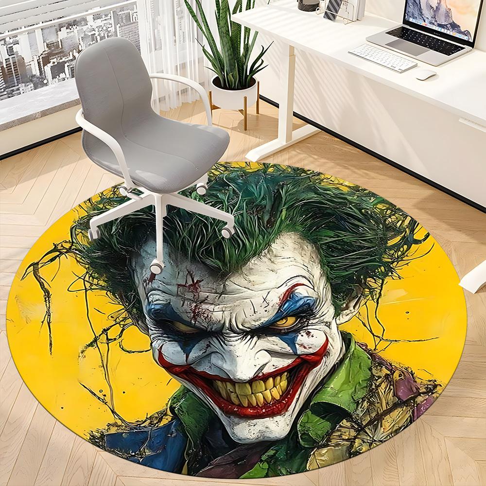 1pz Tappeto Rotondo Joker Clown per Ufficio, Sotto Sedie da Ufficio Camera da Letto Soggiorno Decorazione per la Casa, Decorazione Stanza, Disponibile in Varie Misure