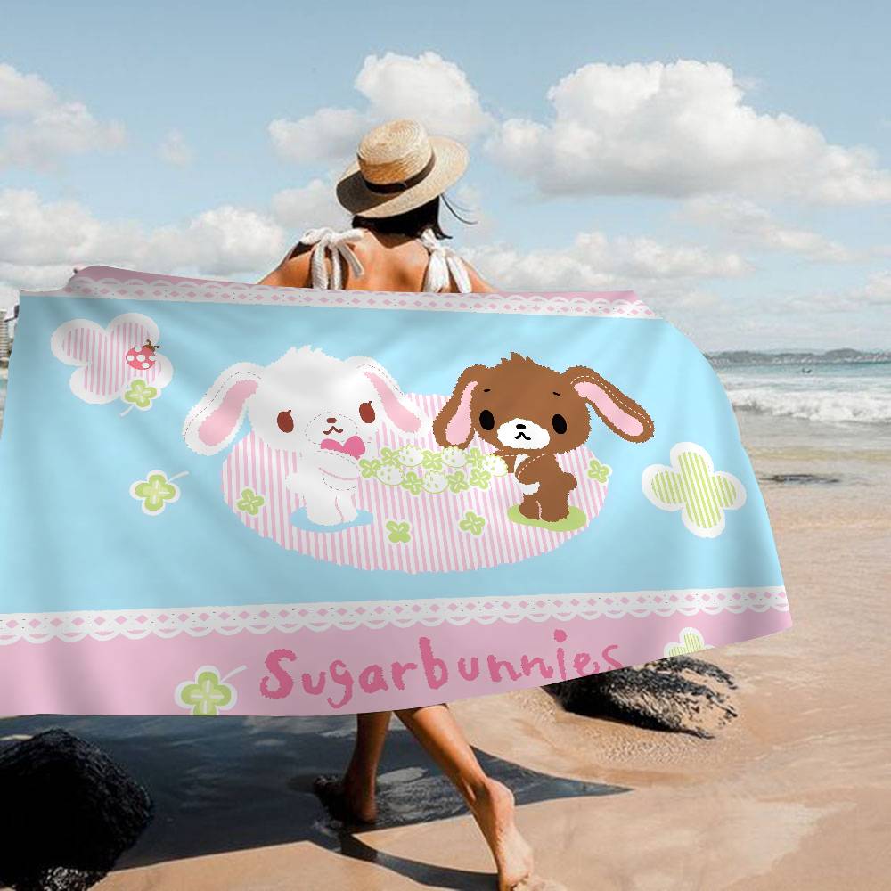 S-Sugarbunnies Soft-Kawaii Big Microfiber Beach Towels Quick Dry Towel Sand Beach Towels Pool Towel for Travel Swim Pool Yoga