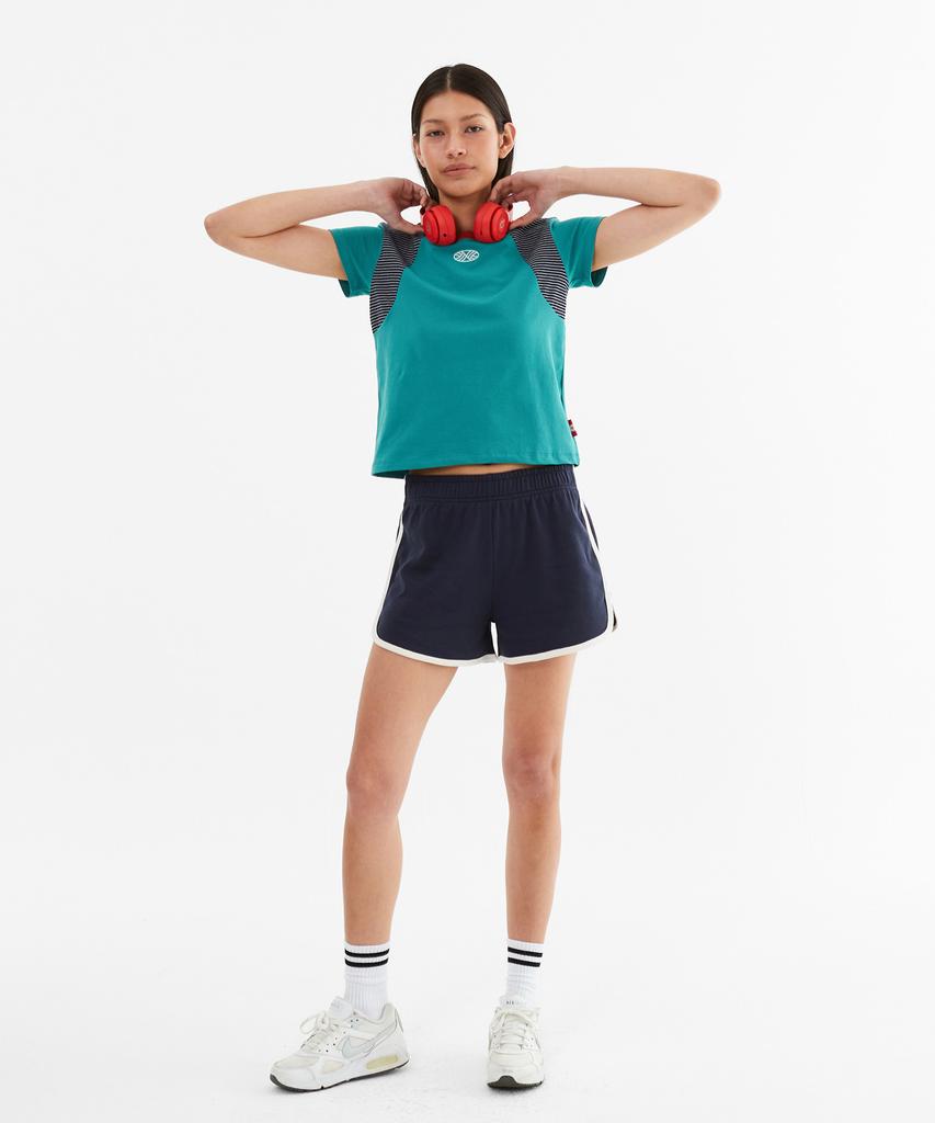 Minasu Mns Raglan Stripe T Shirt_Mint