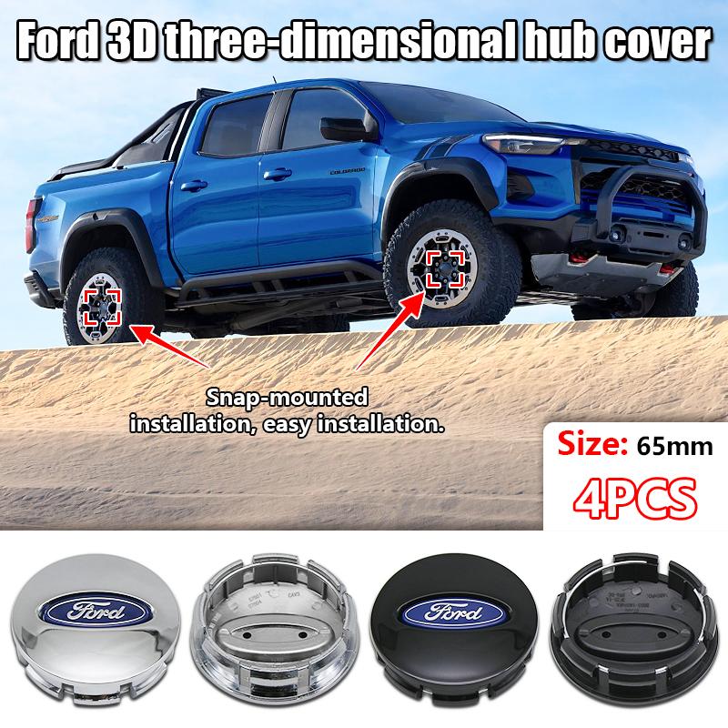 4Pcs 3D 65mm Car Wheel Center Hub Caps ABS Vehicle Tyre Tire Rim Cover Protector Decorations For Ford Transit Fiesta Focus Kuga