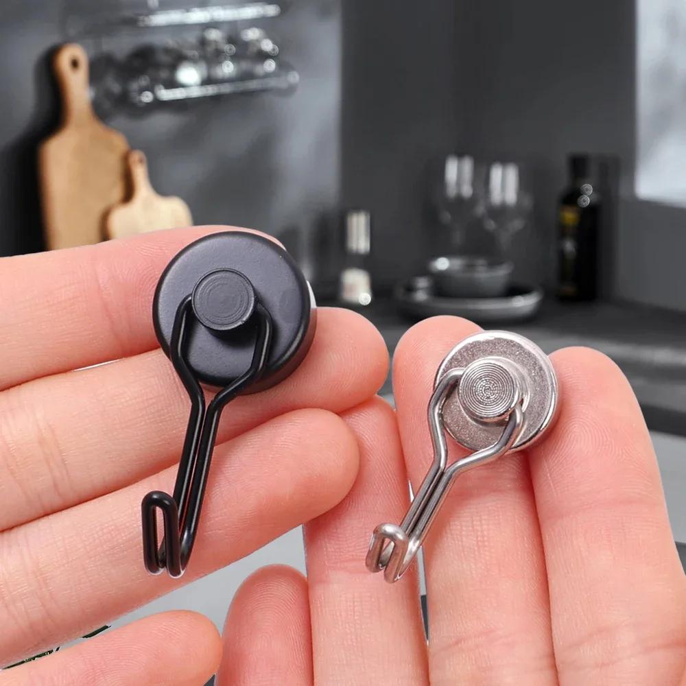 1PCS Swivel Swing Magnet Hooks Multifunctional Strong Load-Bearing Hook Home Refrigerator Locker Hanging Magnetic Organization