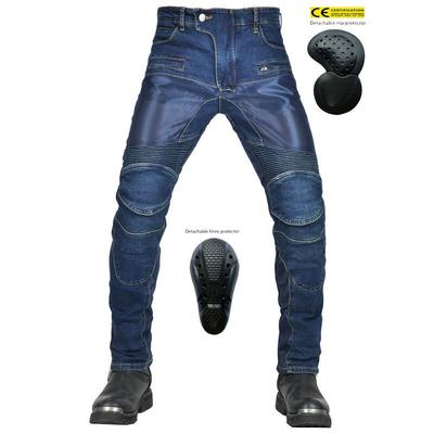 Męskie Damskie Spodnie do Jazdy Motocyklem Oddychająca Siatka Elastyczne Ochronne Jeansy Motocykliści