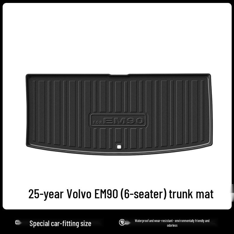 Volvo EM90 Six-Seater 25-Year TPE Waterproof Trunk Mat with Carbon Fiber Texture