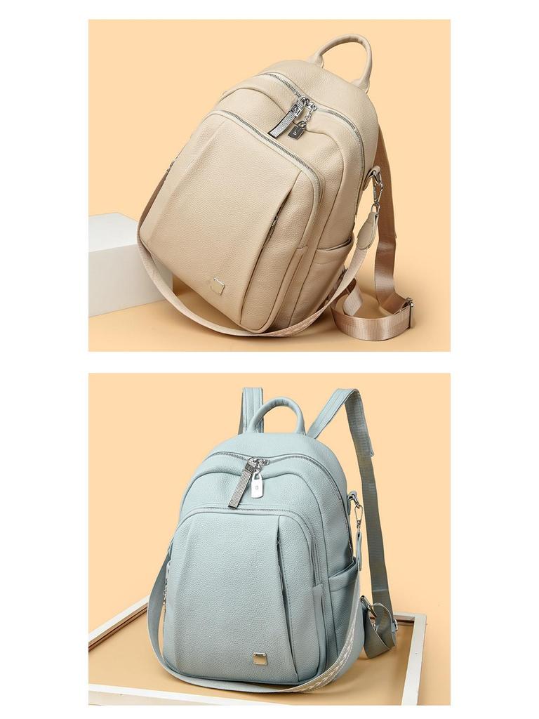 2024 New Women's Soft Leather Backpack: Versatile, Fashionable, Large Capacity Casual School and Travel Shoulder Bag