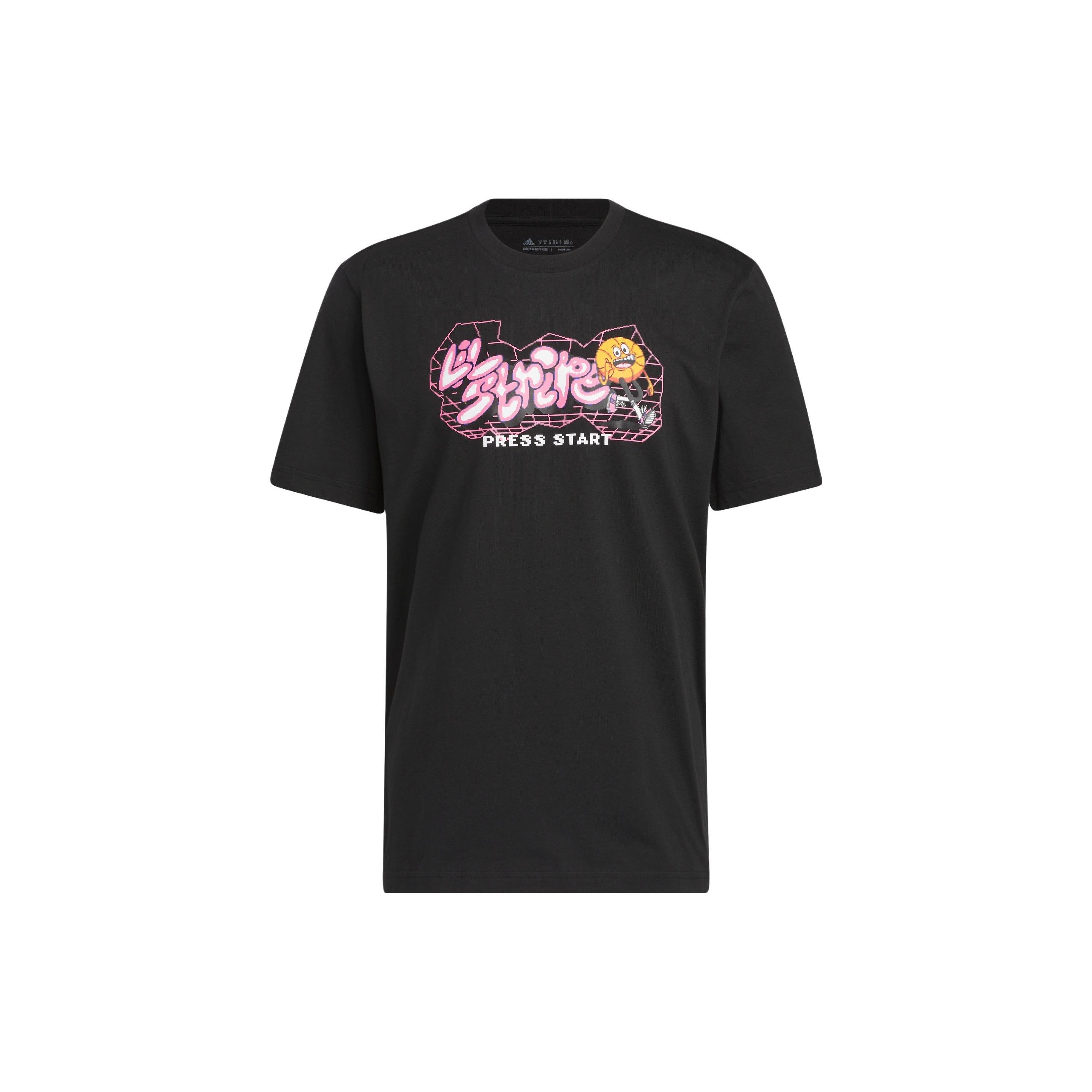adidas Metaverse Gaming Lil  Stripe Tee  Black  Men s IM4611 L