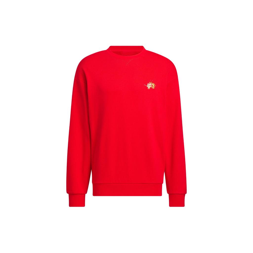 Adidas FW23 CNY Series Dragon Embroidered Crew Neck Sweatshirt Men Tops Light-Crimson JE6108