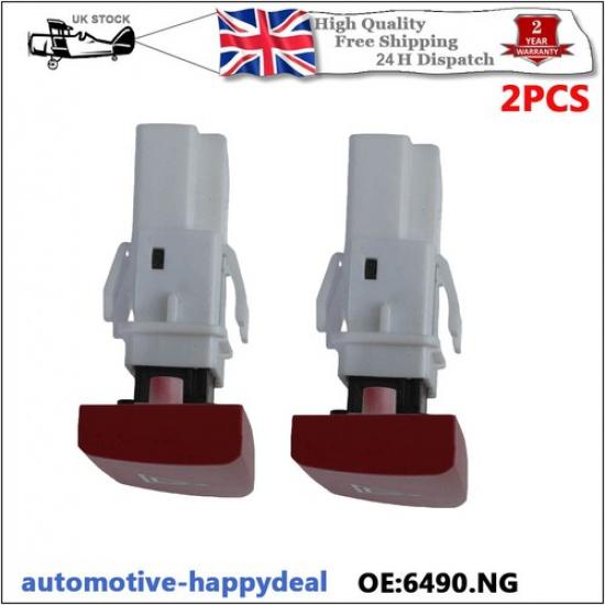 2X Hazard Light Warning Switch Button For Citroen C1 Peugeot 107 Toyota Aygo