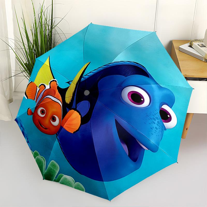 Disney Finding Nemo, Disney Pixar Automatic Open/Close Fashion umbrella - Cute Umbrella with Cute Design, Portable 3-Fold Compact Umbrella f