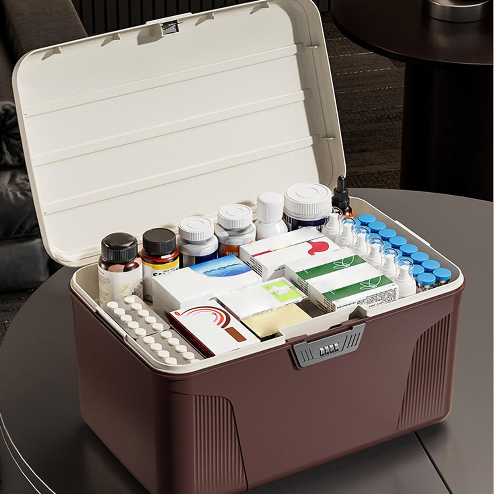 

Lockable Storage Box Lockable Storage Container Bin Organizer Portable Password Locking Large Capacity Tool For Document File света кофе