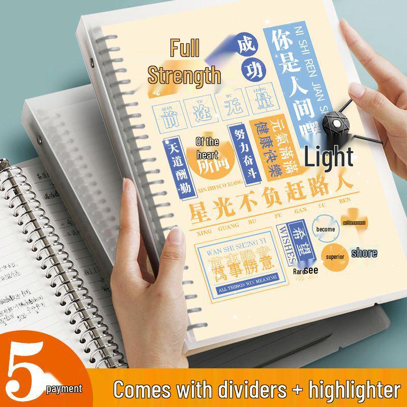 B5 Detachable Coil Ring Binder Thickened Notebook - High Aesthetic Ins Style