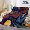 Retro Abstract Two Sun Flannel Blanket Warm Soft Halloween Christmas Decorative Couch Warm Cozy All-Season Gift