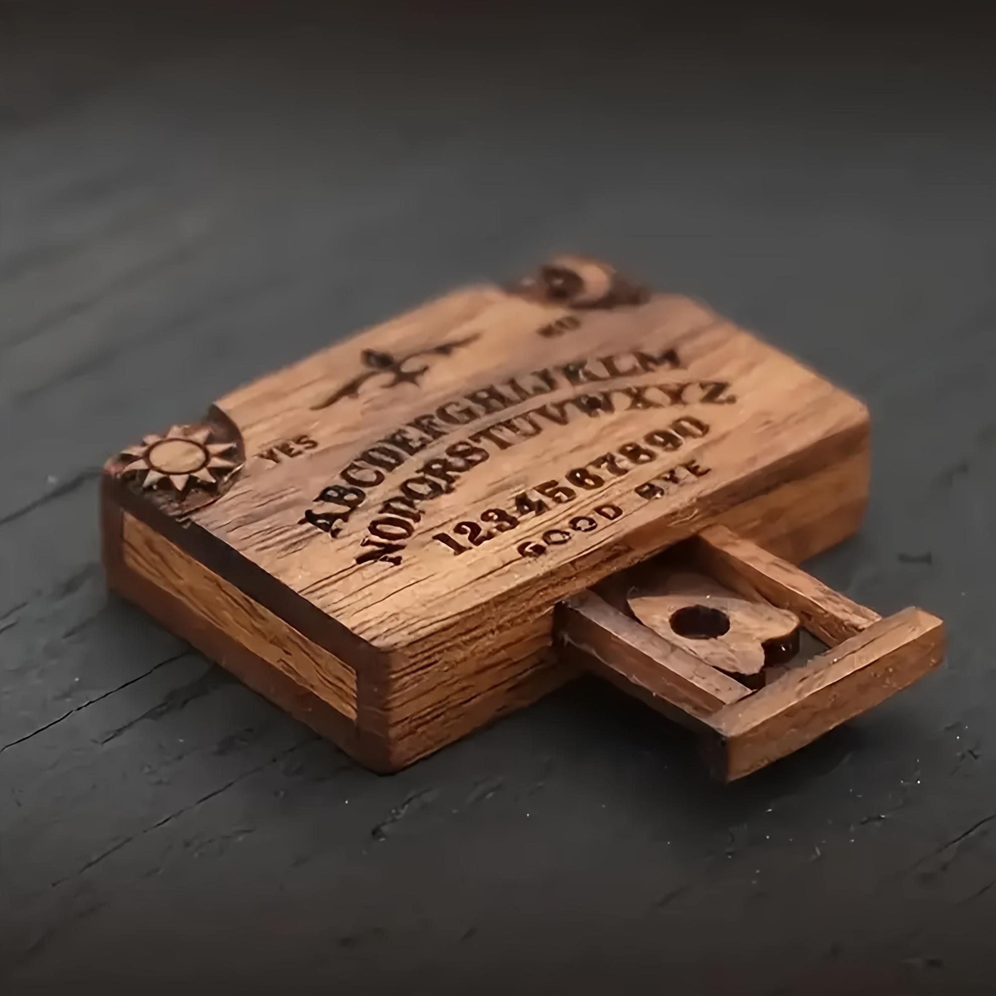 

Handcrafted Mini Wooden Ouija Board with Drawer - Vintage Inspirational Design, Perfect for Christmas & Holiday Decor | Ideal Gift for Halloween 1pc