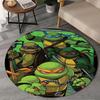 1PC Turtles Team Adventure Round Rug, Non-slip Chair Mat, Home Decor, Circle Carpet Perfect for Office, Bedroom, Living Room,Christmas Gift