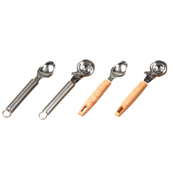 Stainless Steel Ice Cream Scoop with Trigger Release Melon Baller for Fruit Desserts Rust-Resistant Dishwasher Safe Essential Kitchen Tool for Home