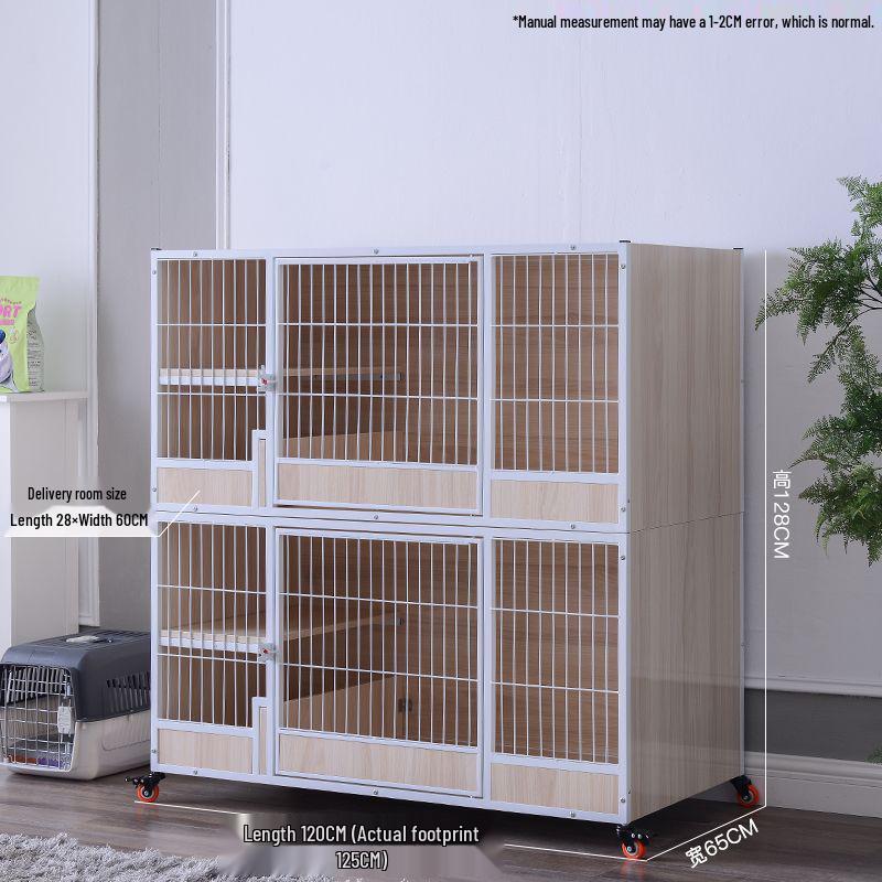 Three-Tier Solid Wood Cat Breeding & Boarding Cage with Birthing Room