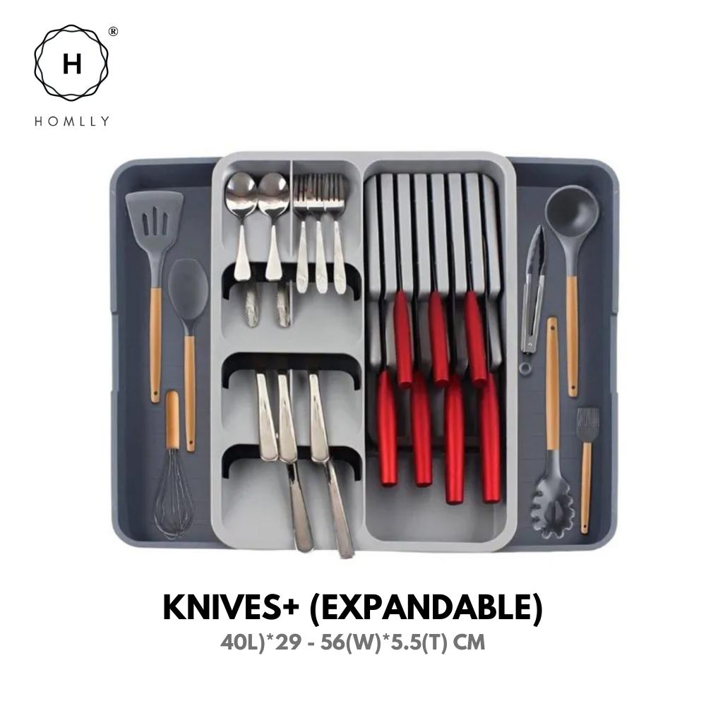 Homlly Drawer Organizer Tray for Cutlery and Knives