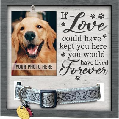 Cadre commémoratif pour animaux de compagnie avec support de collier pour cadeau de perte d'animal de compagnie Cadeaux de condoléances commémoratifs pour la perte d'un chien ou d'un chat