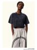 Women's Washed Vintage Cropped T-shirt: Heavyweight 230g Pure Cotton, Retro Loose Fit, Short Sleeve Waist-Length Top