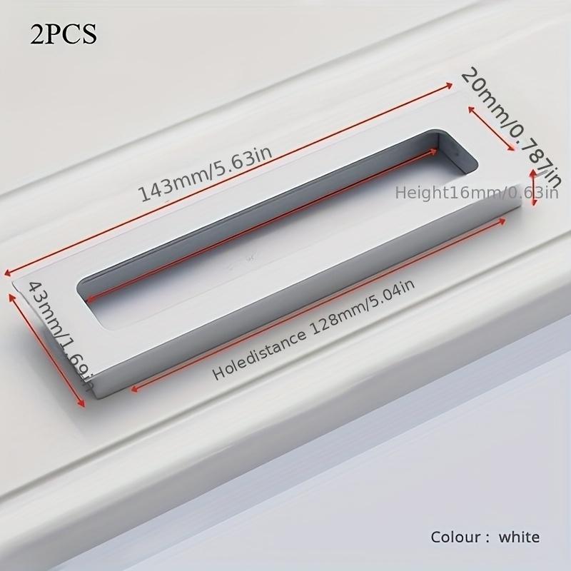 2pcs Recessed Door Handles, 4.37 in Rectangle Sliding Closet Door Handles, Aluminum Alloy Drawer Pulls for Cabinet, Door, Win