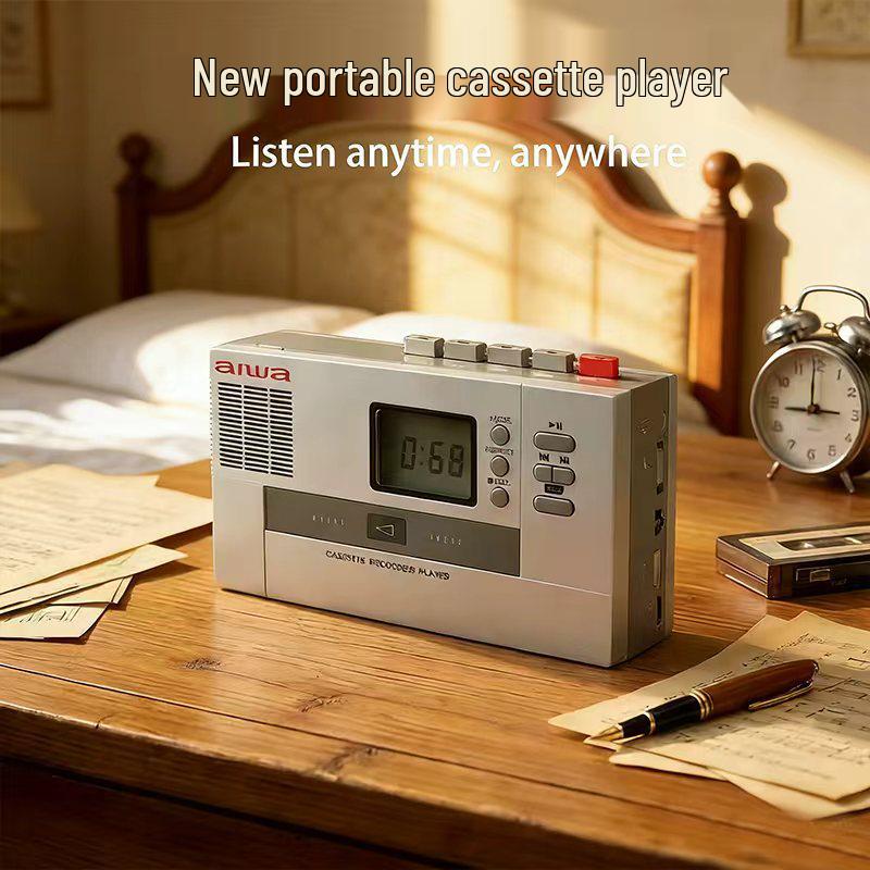 

AIWA Classic Retro Cassette Player and Recorder срібло сірий колір