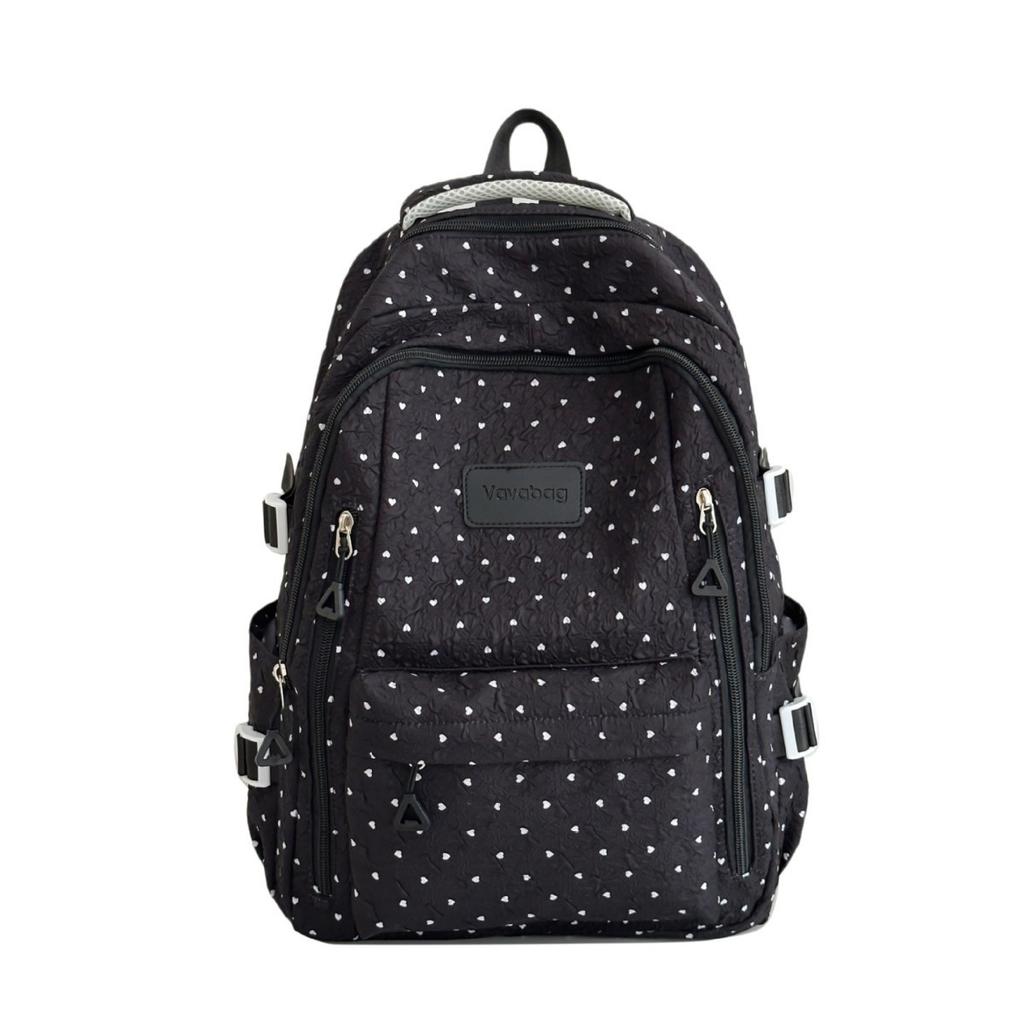 Schoolbag new high-value fresh and sweet polka dot college style make-up bag junior high school students lightweight large-capacity backpack