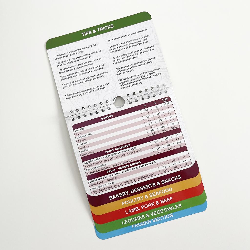 1 Pack Air Fryer Magnetic Cheat Sheet Set - Easy Cooking Guide with Times Chart, Instant Oven Temp Conversion, and Kitchen Essentials
