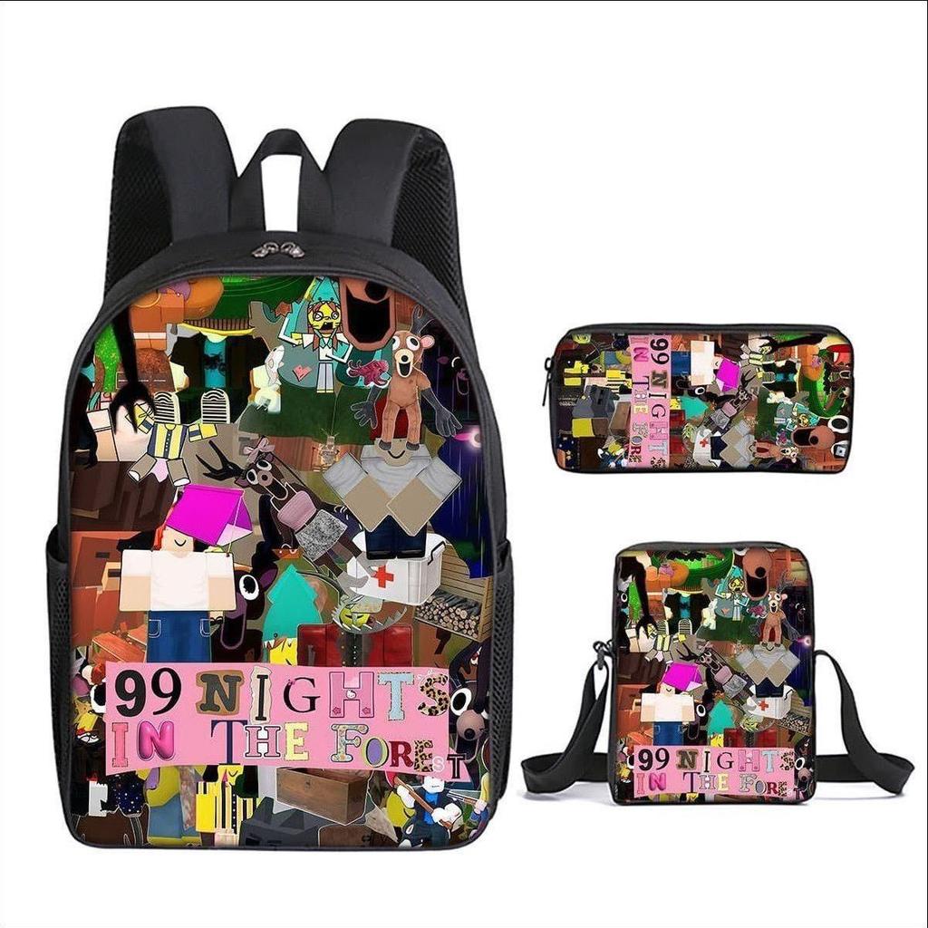 Classic 99 days in the forest 3D Printed 3pcs/Set pupil School Bags Laptop Daypack Backpack Inclined shoulder bag Pencil Case