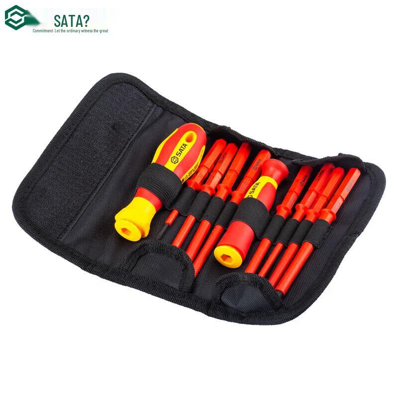 SATA 10-Piece VDE Insulated Interchangeable Screwdriver Set