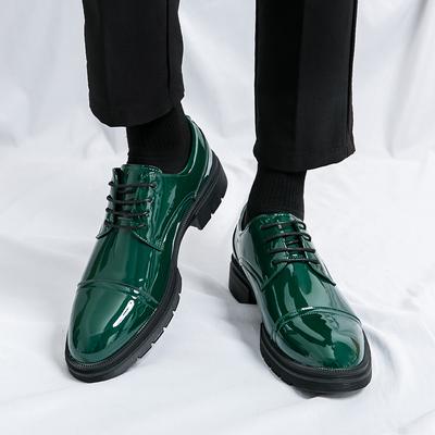 Klassieke Italiaanse Stijl Heren Groene Derby Formele Schoenen Carrière Kantoor Leren Schoenen Puntige Neus Handgemaakt Zakelijk Bruiloft Kledingschoenen