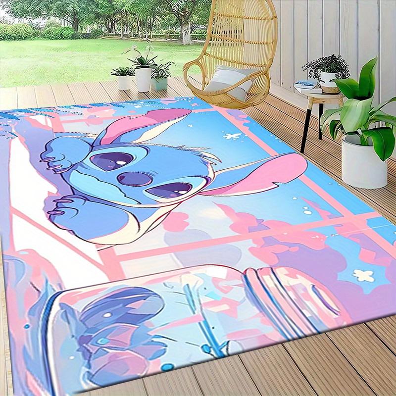 1pc Stitch Cartoon Carpet, 100% Polyester, Non-slip, Machine Washable, Waterproof, Outdoor Yard and Garden Decor, Home and Bedroom Decorative