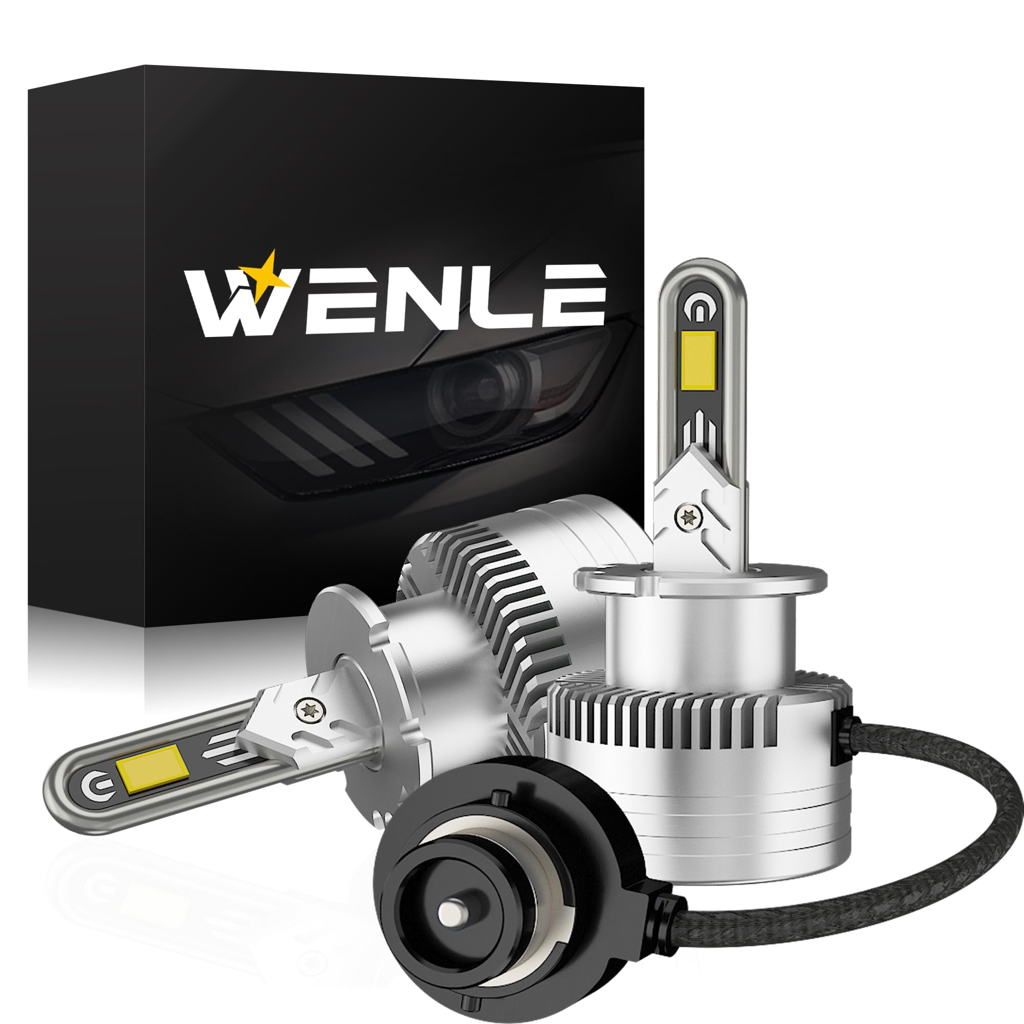 

WENLE Новый Светодиодный Фары D2S Медная Трубка Темная Зона Новый Осмотр Автомобиля Белый 35Вт Замена для OEM Без Модификации Адаптивный к Шуму Подключается к OEM белый