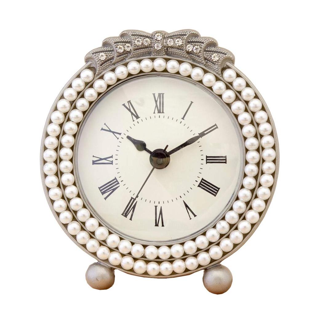 Akizuki Trading Co., Ltd. Table Clock, Antique Style, Analog, Round, W10.5×D4×H12cm, AK-C-2A